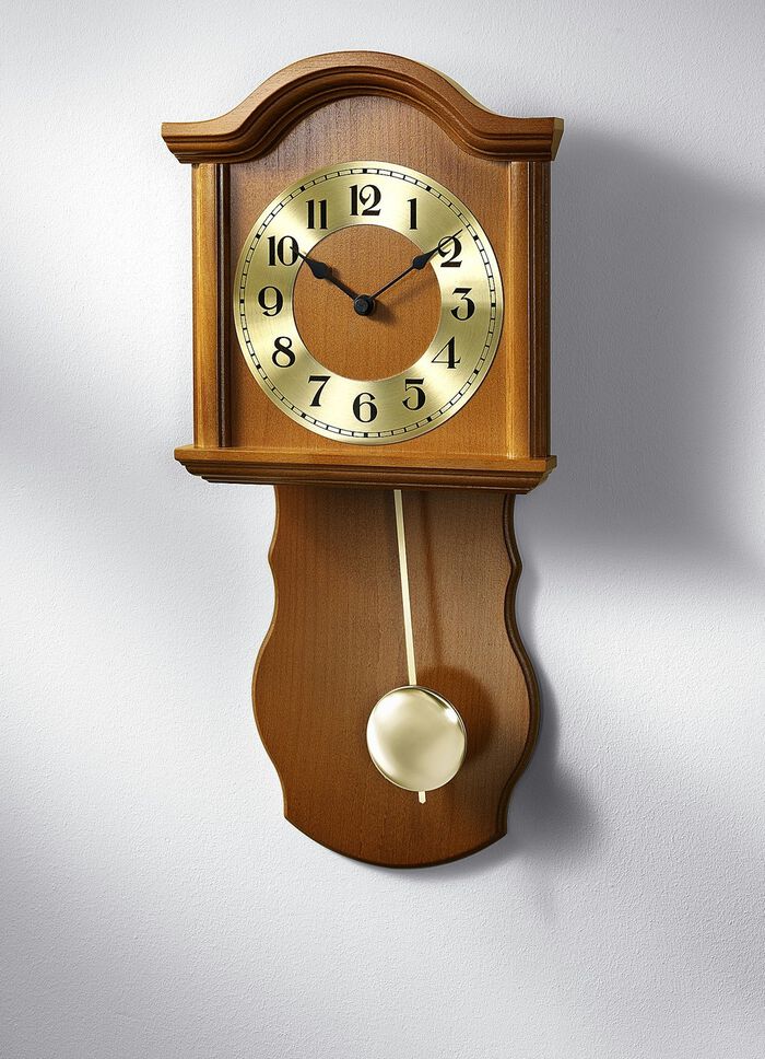 Wanduhr aus Holz mit Funkuhrwerk KIRSCHBAUM