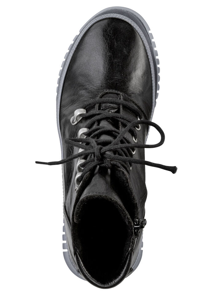 Gemini Schnür-Bootie aus weichem Rind-Nappaleder SCHWARZ