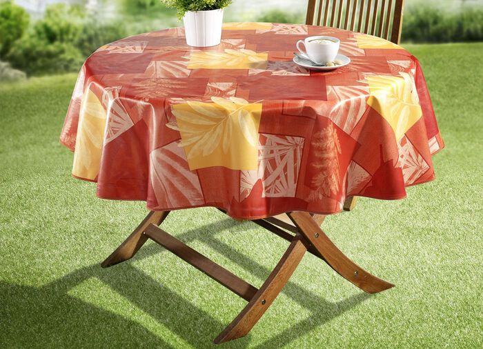 Wachstuch-Serie mit farblich abgestimmtem Schr&auml;gband 