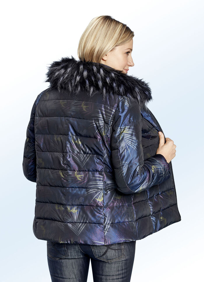 Jacke mit Bl&auml;tterdruck 