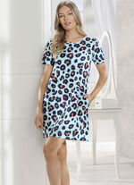 Pastunette Nachthemd in Mint-Schwarz-Orange 