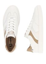 Rieker Sneaker aus weichem Nappaleder WEISS-CAMEL