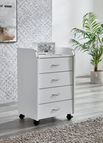 Rollcontainer mit 4 Schubladen WEISS