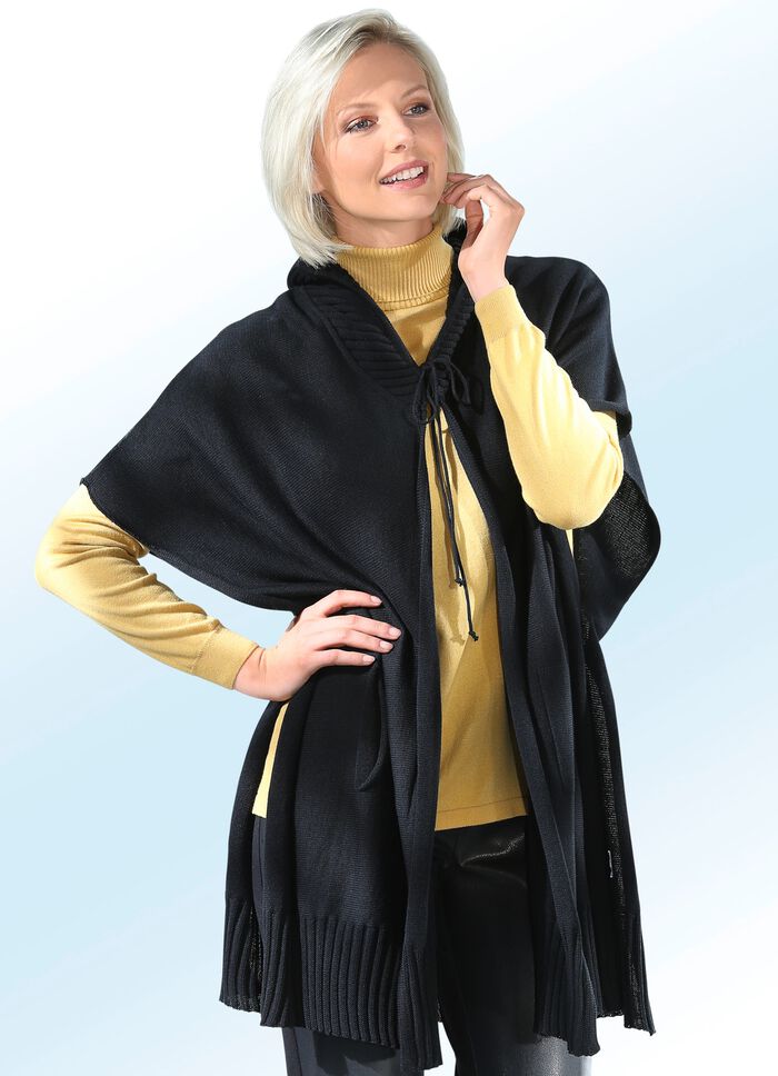 Kapuzenponcho mit Baumwolle und mit offenen Seiten 