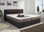 Boxspringbett mit Topper und LED-Beleuchtung ANTHRAZIT-TAUPE