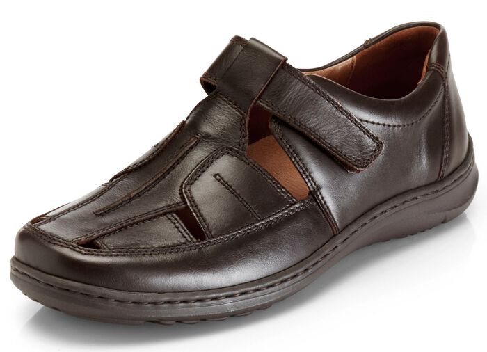 Waldl&auml;ufer Slipper mit luftigen Durchbr&uuml;chen MOKKA