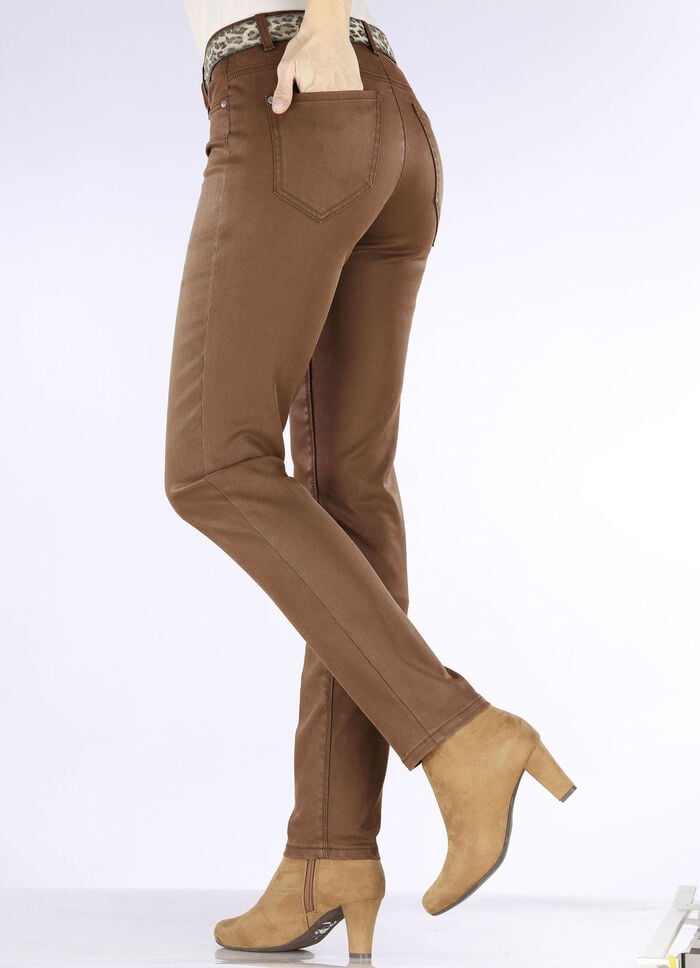 Hose in angesagter Leder-Optik COGNAC