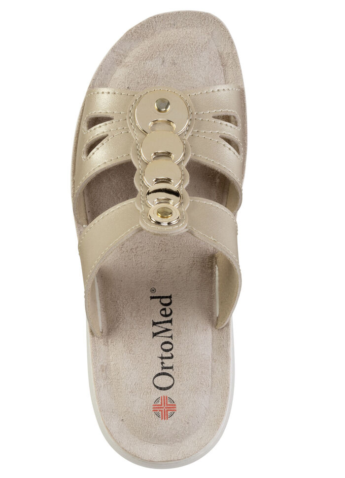 Pantolette mit glänzendem Schmuck GOLDBEIGE