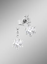 Hochglänzende Ohrstecker mit synth. Zirkonia 