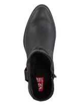 Rieker Western-Stiefelette aus weichem Synthetikmaterial mit Raffung SCHWARZ
