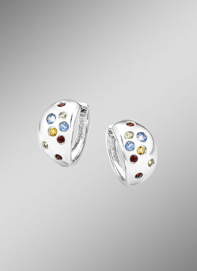 Glanzvolle Eleganz: Klappcreolen mit echten Edelsteinen 