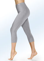 Zweierpack Caprihosen mit Dehnbund 1X GRAU MELIERT, 1X MARINE