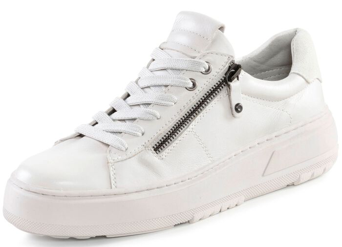 ELENA EDEN Schn&uuml;rschuh mit Velour-Besatz NATURWEISS