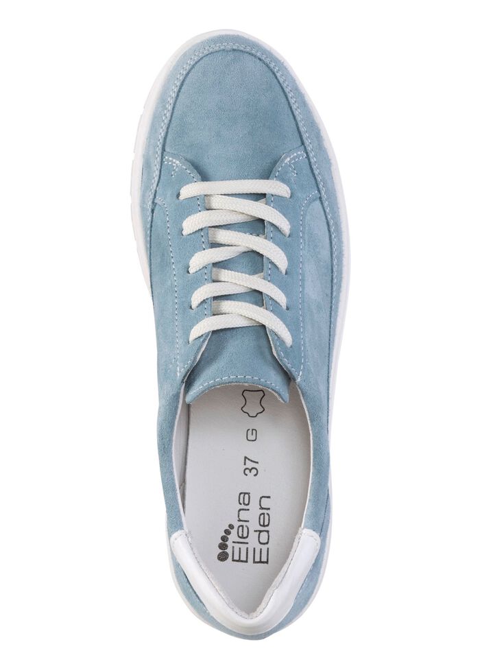 ELENA EDEN Schn&uuml;r-Sneaker aus Veloursleder BLEU
