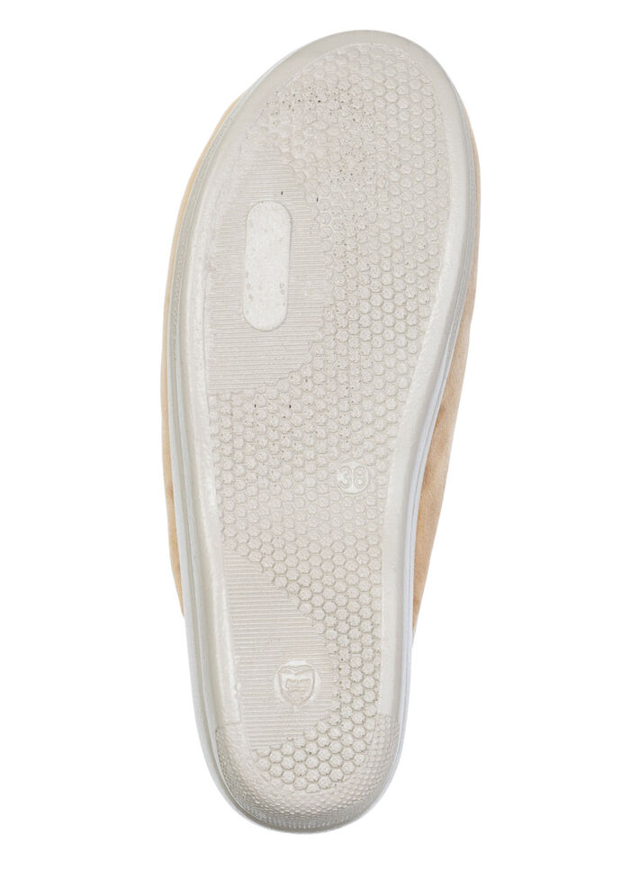 Zweierpack, klassische Damen-Hausschuhe, Weite G, mit funkelnden Glitzersteinchen 1X BORDEAUX, 1X CAMEL