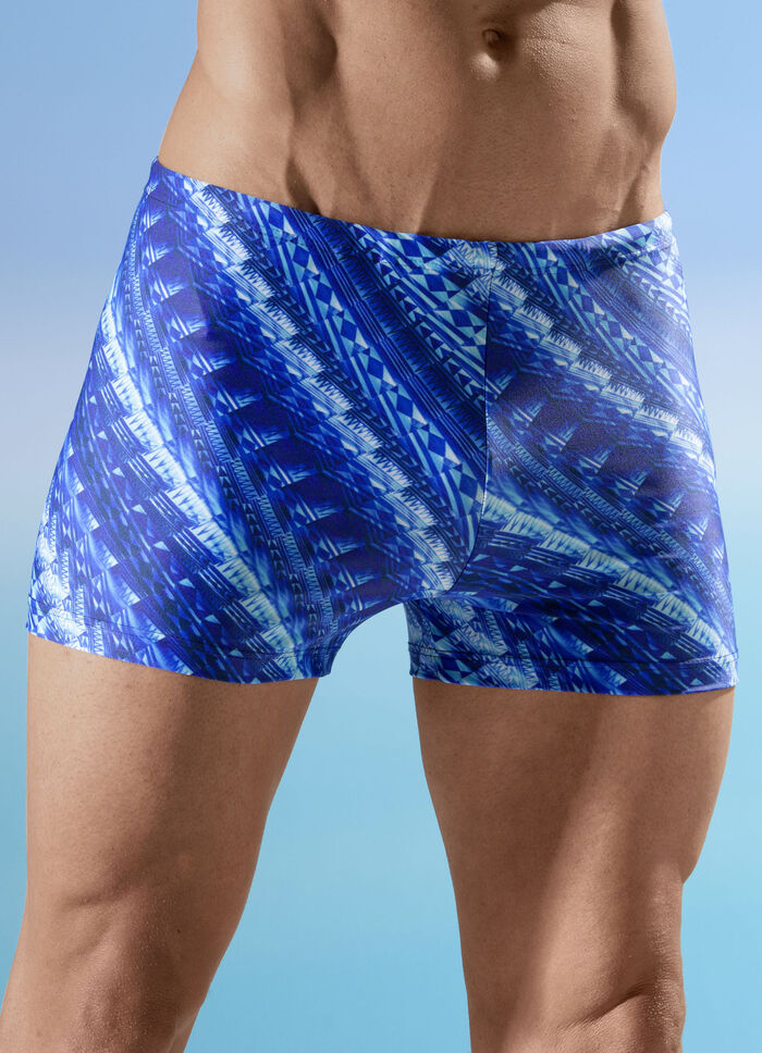 Schwab Badehose in h&ouml;herer Kastenform, allover dessiniert 