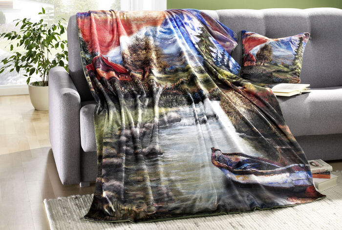 Digitalbedruckter Kissenbezug Landschaft 