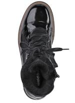 Waldl&auml;ufer Schn&uuml;r-Stiefelette mit kuscheligem Kragen aus Lammfell SCHWARZ