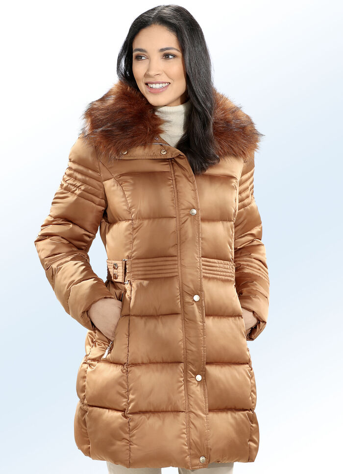 Longjacke mit Taillenriegel 