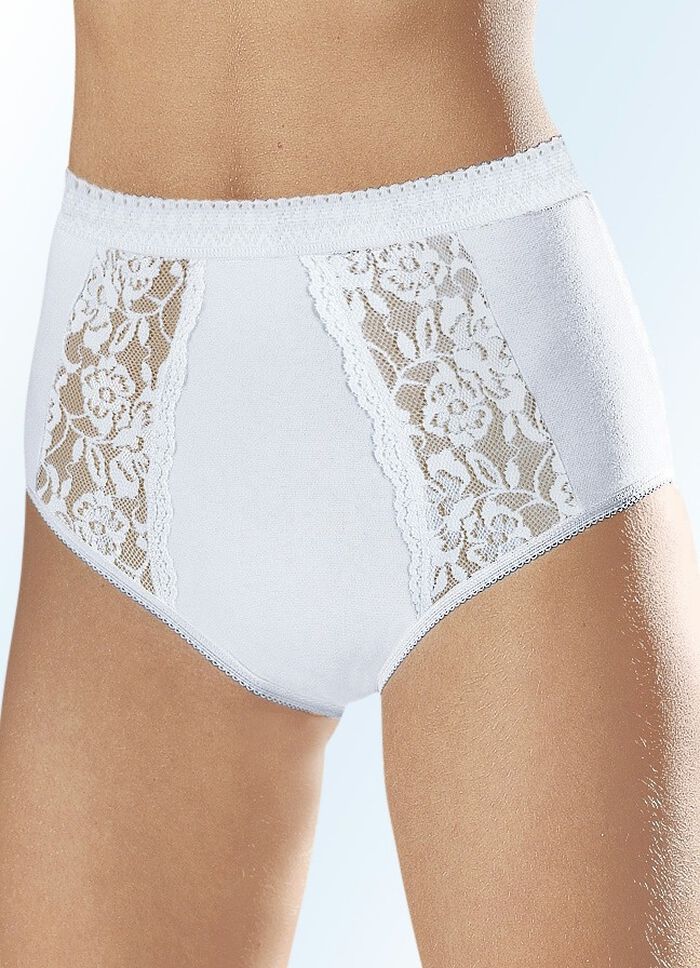 F&uuml;nferpack Slips mit elastischen Spitzeneins&auml;tzen 