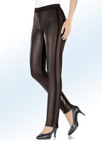 Hose im trendigen Materialmix MOKKABRAUN