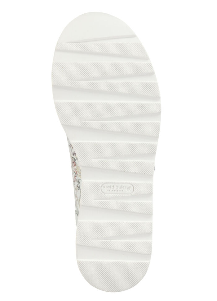 Waldläufer Sneaker aus floral bedrucktem Nubukleder EISBLAU-BUNT