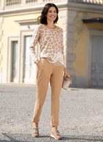 Pullover in Jacquard-Dessin SAND-WEISS