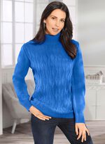Pullover mit Strukturdessin MITTELBLAU