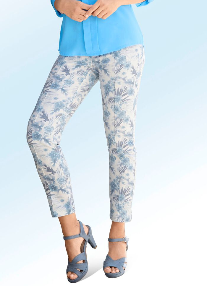 Hose mit floraler Dessinierung 