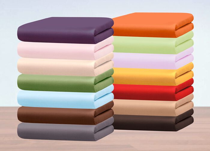 Spannbetttuch und Kissenh&uuml;llen aus 100% Mako-Baumwolle SCHOKO