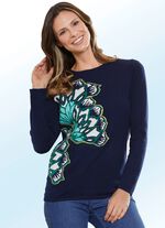 Pullover mit wundersch&ouml;nem Bl&uuml;tenmotiv 