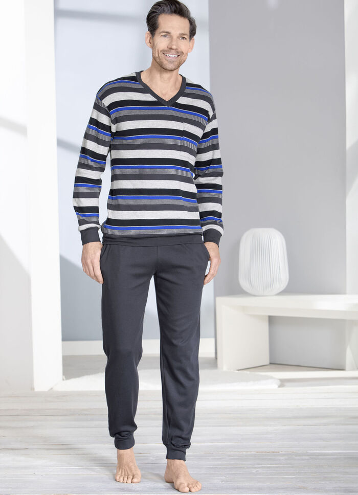 Interlock Schlafanzüge im Doppelpack mit Bündchenabschlüssen 