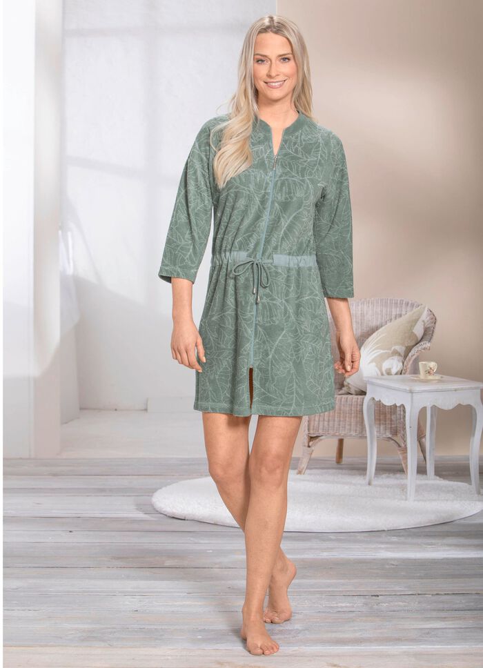 Hauskleid mit durchgehendem Reißverschluss 