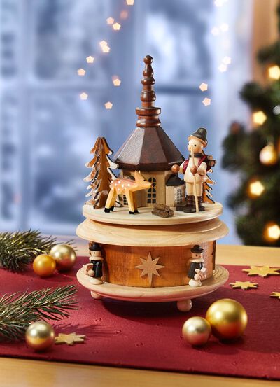 Spieldose Seiffener Kirche mit 18-stimmigem Spielwerk 