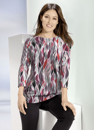 Shirt mit modischem U-Boot-Ausschnitt 