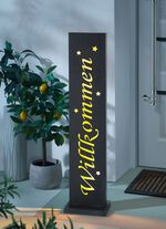 LED-Stele "Willkommen" aus Metall 