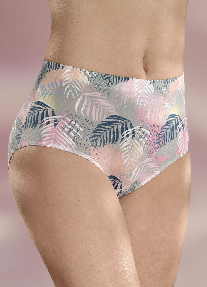 Viererpack Slips mit farbharmonischen Druckdessin 