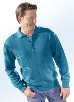 Polopullover mit kurzer Knopfleiste in 3 Farben PETROL