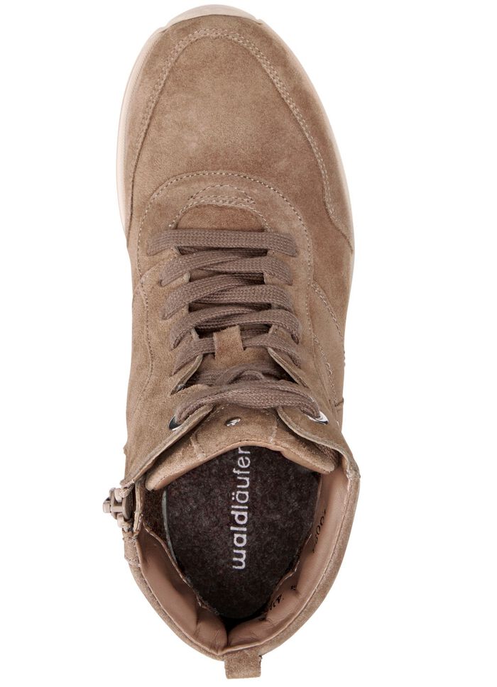 Waldl&auml;ufer Schn&uuml;r-Stiefelette mit Innenrei&szlig;verschluss TAUPE