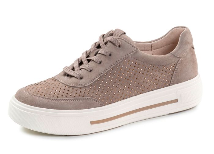 ELENA EDEN Sneaker aus feinem Veloursleder TAUPE