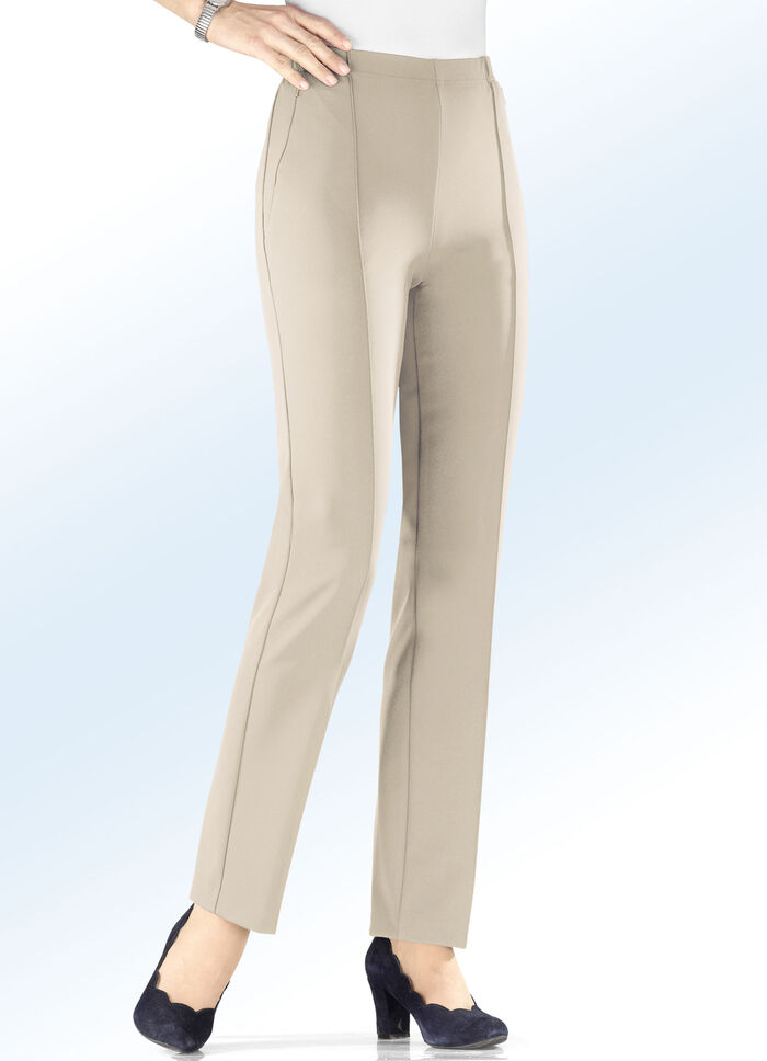 Hose in knitterfreier, kofferfreundlicher Qualit&auml;t BEIGE