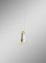 Anhänger in Bicolor mit synth. Safir 