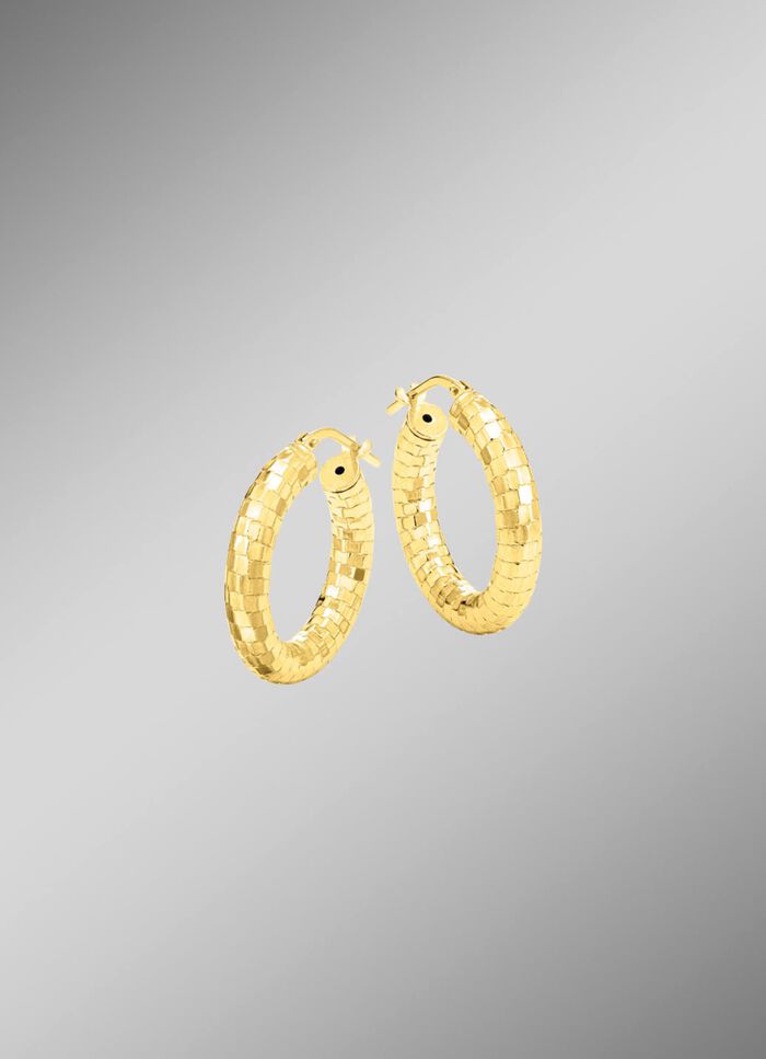 Facettierte Creolen aus vergoldetem Silber 