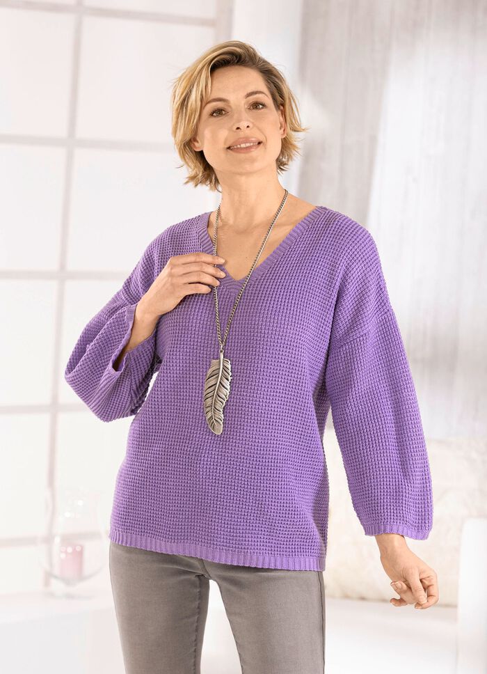 Pullover mit Struktur in Waffeloptik 