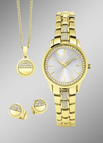 Goldfarbenes Damenuhrset 3-tlg. 