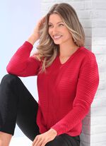 Pullover mit streckender Zopfstruktur 