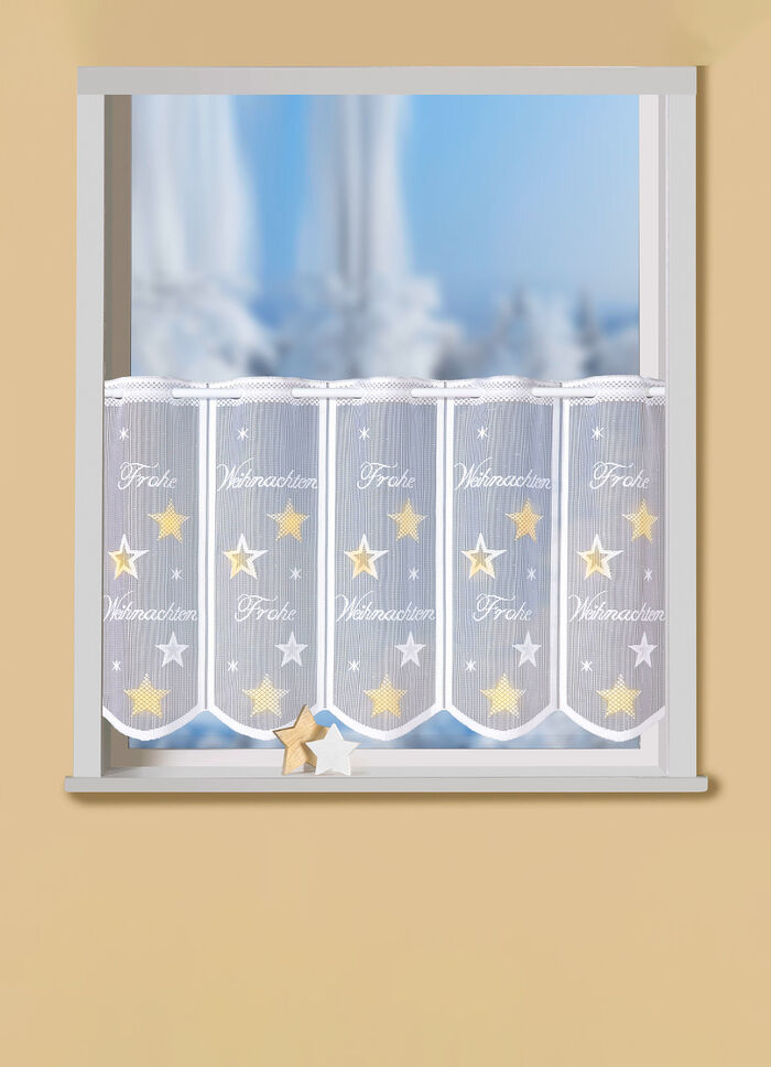 Handkolorierter Kurzstore mit Stangendurchzug 