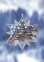 Fensterbild aus echter Plauener Spitze 