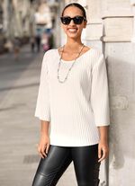 Tunika aus duftigem Plisseé ECRU