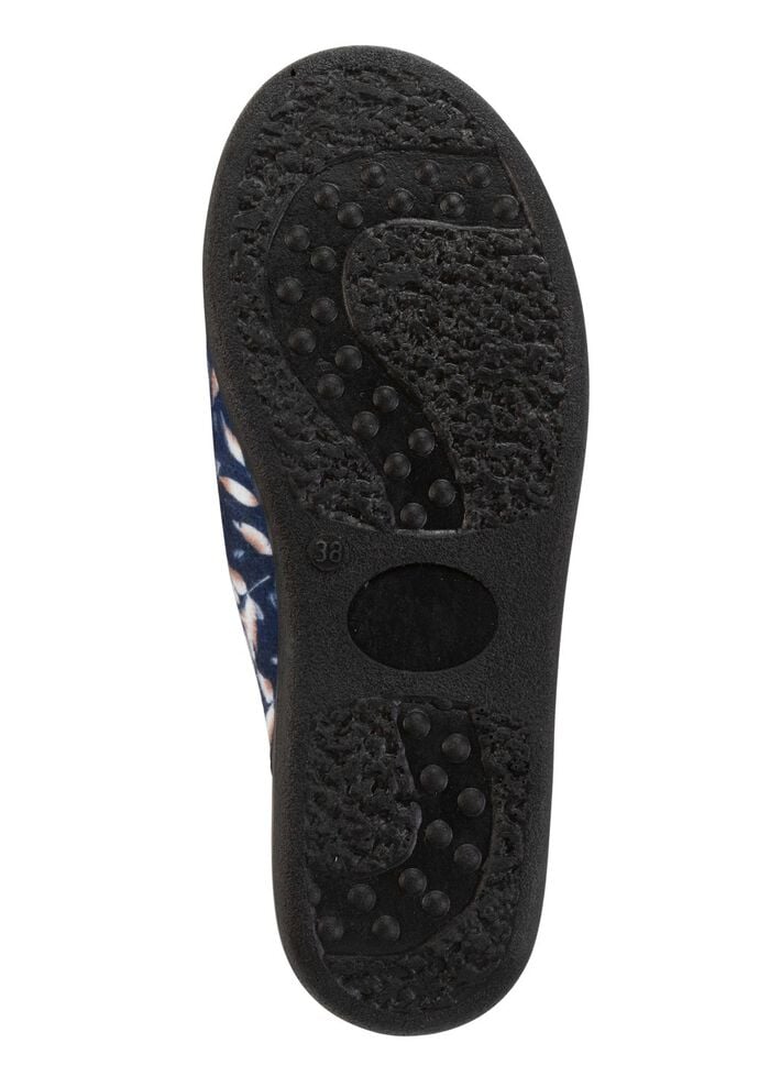 Zweierpack Pantoffeln aus samtig, weichem, bedrucktem Textilmaterial 1X BLAU, 1X BORDEAUX